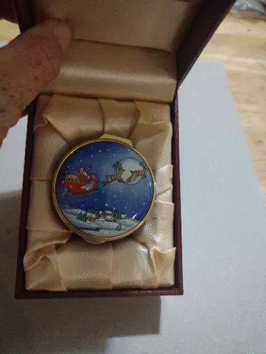 Halcyon Days Enamels Christmas Santa And Deer