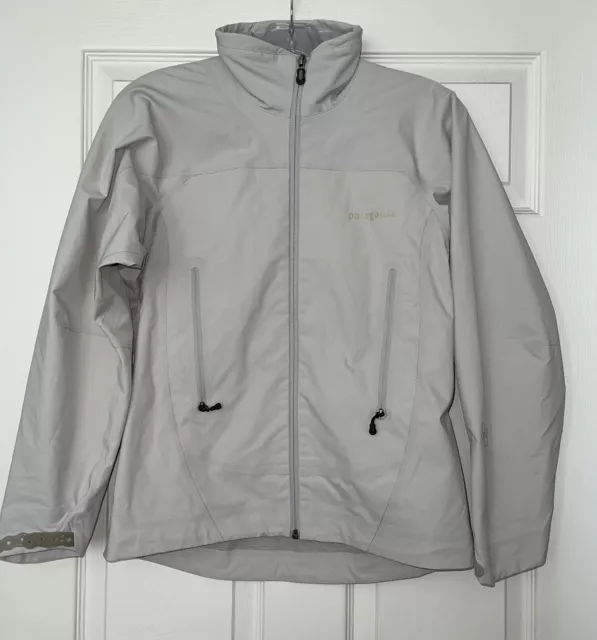 Patagonia Womens Windsweep Rain Jacket Hood Size XS Gray & Aqua Shell Only