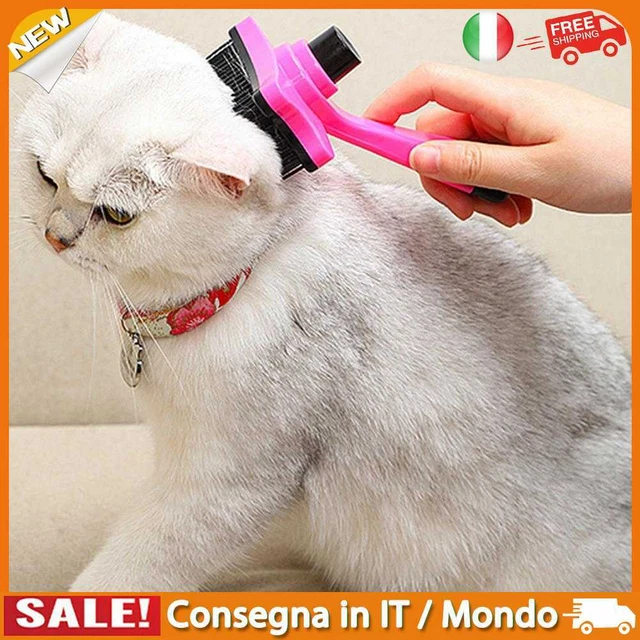 IT Dog Brush Hair Removal Shedding Comb Puppy Kitten Fur Groomer (Rose Red)