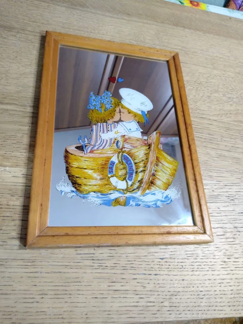 Quadro a specchio vintage anni 80 sano 23 x 33 cm