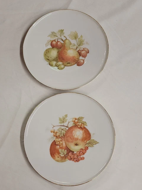 Bareuther Waldsassen Plate Set Bavaria 2ct Germany Fruit And Nut Salad Plates