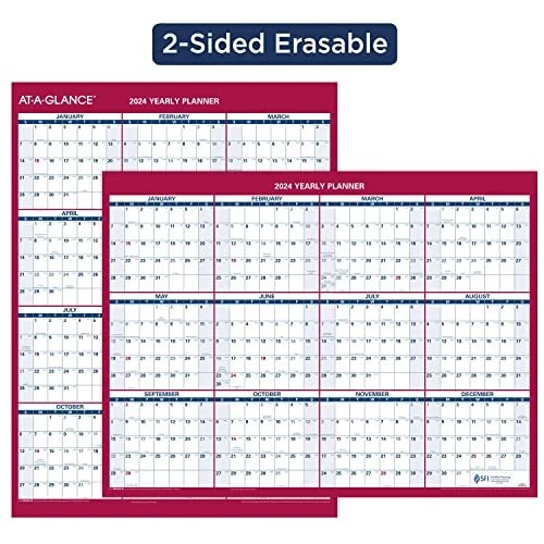 2024 ERASABLE CALENDAR, Dry Erase Wall Planner, 12" x 16", Small, 19.