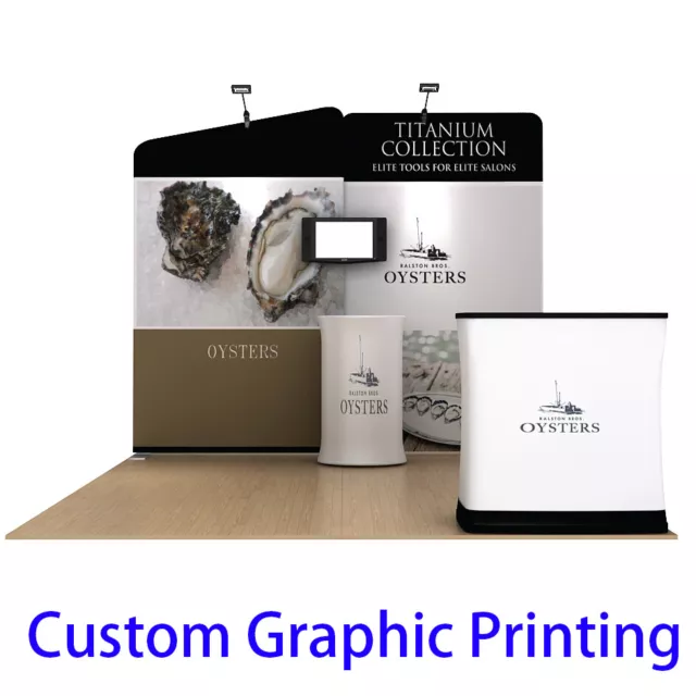 10ft Custom Tension Fabric Backdrop Wall Trade Show Display Pop Up Stand Booth