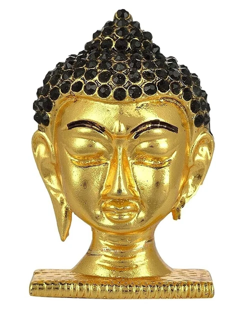 Buddha Head Idol Metal Showpiece Statue For Home Office Temple Decor