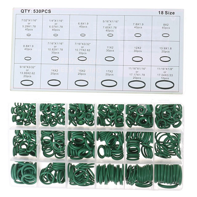 530 pz sigillo O-ring R134a riparazione auto aria condizionata set scatola sigillante gomma * UL
