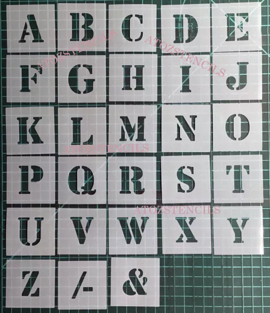 Alphabet Stencil Individual Letters A - Z 30mm up to 200mm high - Free Post