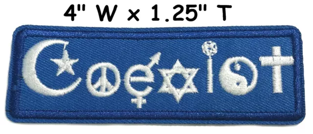 COEXIST Patch Embroidered Iron-On Decorative Applique Peace Love Hippie Retro