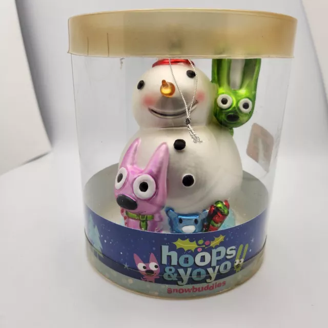 Hoops and YoYo Blown Glass VINTAGE Christmas Ornament 5" tall NIP  Snowbuddies