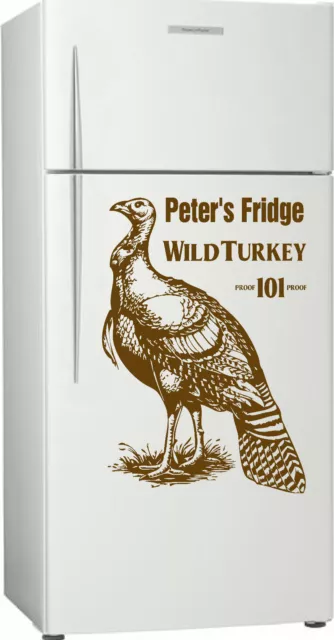 Xmas, Personalised Wild Turkey Fridge, Bar, Bourbon Sticker Decal, 580 x 400mm