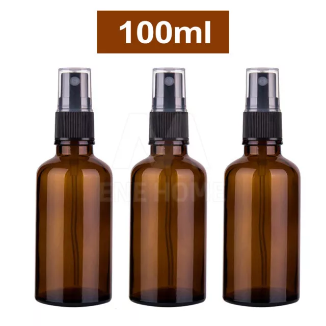 VIVVA 100ML Amber Glass Perfume Atomizer Essential Oils Empty Small Spray Bottle