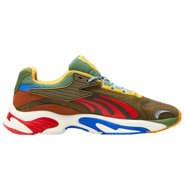 Puma RsC Motley Lace Up  Mens Blue, Green, Red, Yellow Sneakers Casual Shoes 385