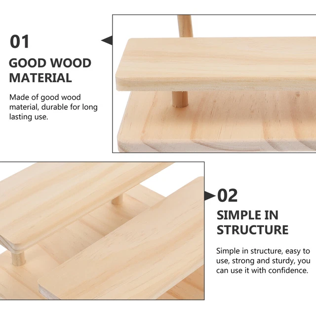 5 pz supporto per display in legno da scrivania supporto per action figure rustiche versatile