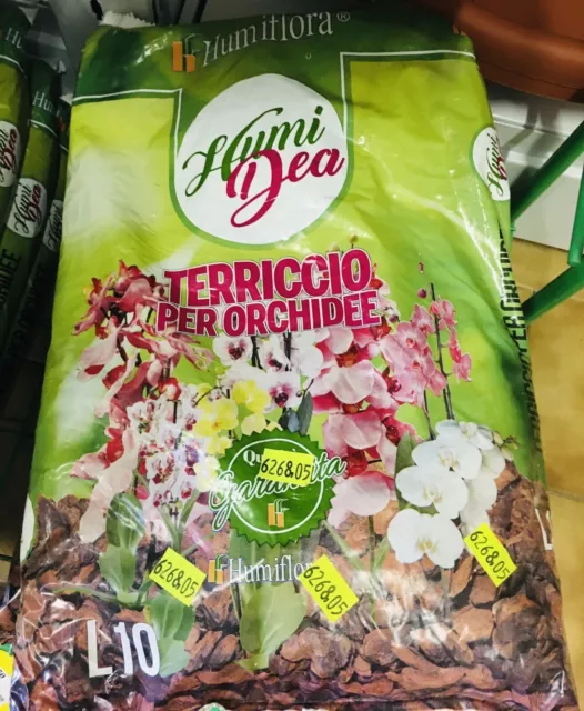 TERRICCIO AMMENDANTE ORCHIDEE LT.10 ACIDOFILE PERLITE torba naturale corteccia