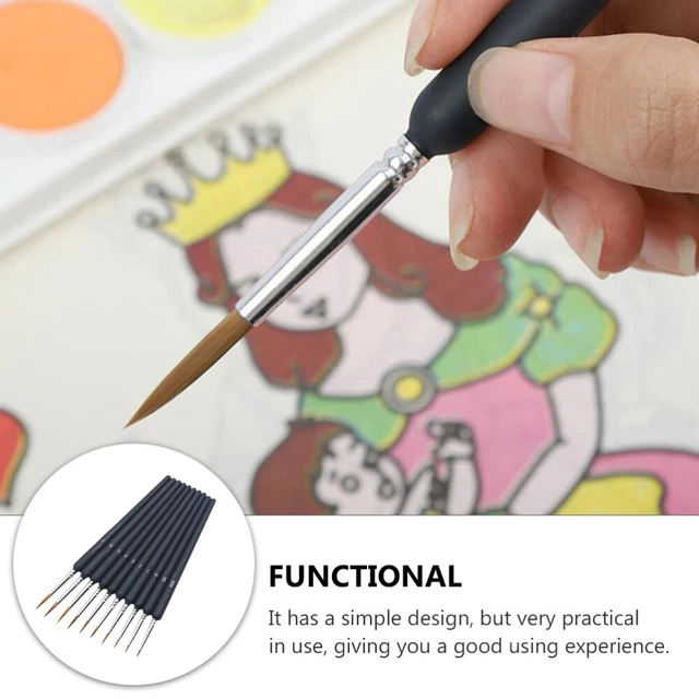10pcs Kinder Malerei Kits Detaillierung Pinsel Set Feine Spitze Zeichnung Stifte 9