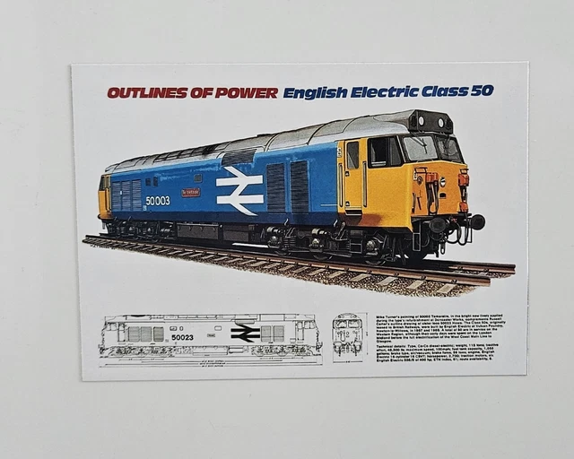 Br class 50 diagram fridge magnet british rail english electric large