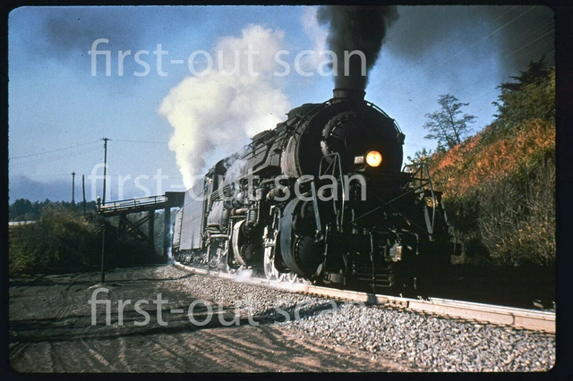 R DUPLICATE SLIDE - Norfolk & Western N&W STEAM Action at Roach VA 1958