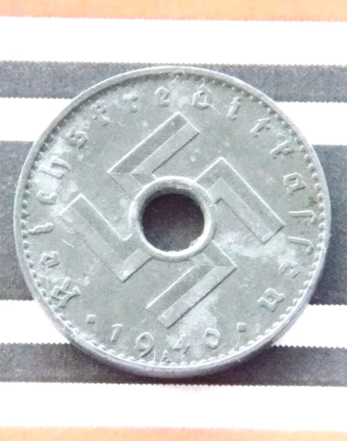 GERMAN Coin 5 PFENNIG 1940 A REICHSKREDITKASSEN Military SWASTIKA 3rd WW2 +RARE+
