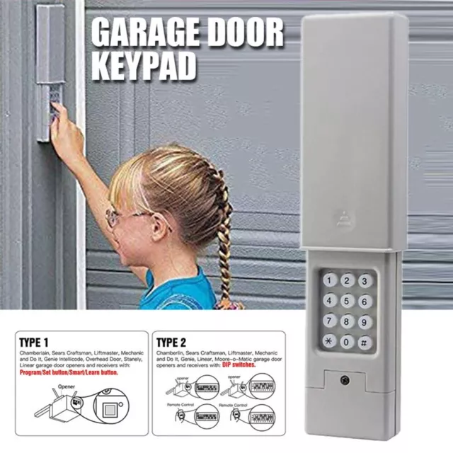 Universal Garage Door Wireless Keypad Compatible with LiftMaster Chamberlain