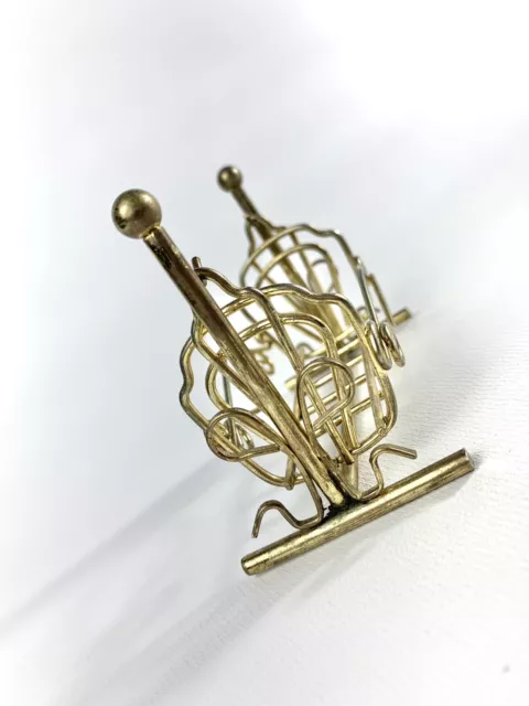 Miniature Dollhouse Vintage Brass Rocking Cradle