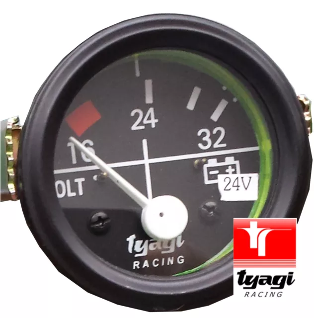 52Mm (2") Chrome Dial Gauge Car Universal 16-24-32 Volt Meter Clock 24V