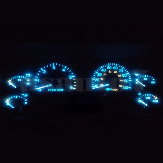DASH CLUSTER GAUGE Ice Aqua Blue SMD LEDS LIGHTS KIT Fits 9706 Jeep
