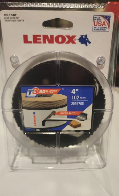 Lenox 2059708 Speed Slot Bi-Metal Hole Saw 4 in. for Metal and Wood Cutting
