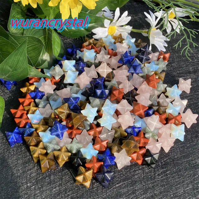 50pcs Mix Quartz crystal Merkaba Star Carved High quality Reiki Healing gifts