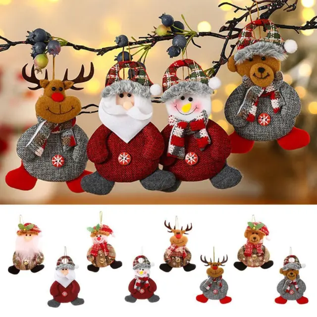 CHRISTMAS PLUSH DOLL OrnamentsSanta Claus & Snowman Decorations Hanging ...