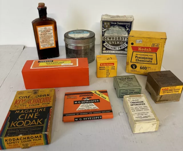 Colección de cajas de embalaje de fotografía vintage Kodak desarrollo para exhibición 2