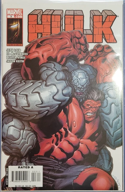 HULK #3 Vol. 2 JUNE 2008 ED MCGUINNESS COVER MARVEL COMICS RED THUNDERBOLT ROSS