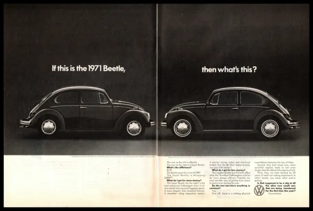 1971 Volkswagen "If This Is The 1971 Beetle, Then What's This?" VW Bug Print Ad