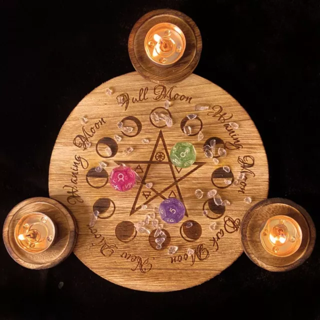 Easy Use Pentagram Candle Tray Wooden Candle Holder  Party Supplies