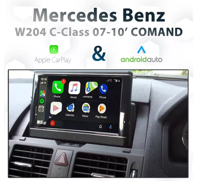 Mercedes Benz W204 C-Class 2007-2010 COMAND Apple CarPlay Android Auto retrofit