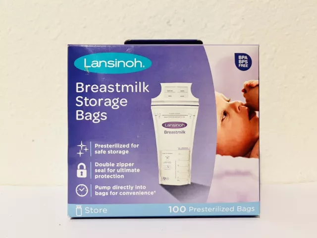 New Lansinoh Breastmilk Breast Pump Storage Bags Store Mothers Milk 100 Count