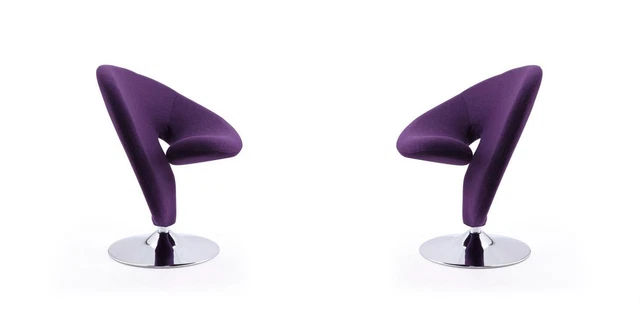 Manhattan Comfort Curl Swivel Set Of 2 Accent Chair In Purple Finish 2-AC040-EP