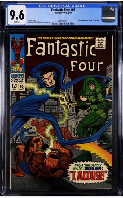 Fantastic Four 65 Cgc 9.6 White Pages 1St Ronan!! 2Nd Highest Graded Stunner