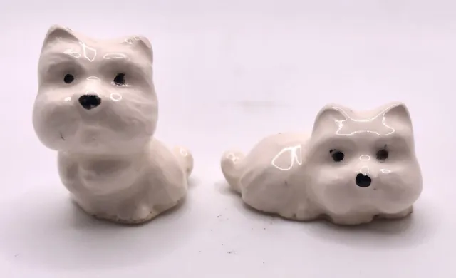 Pair of Vtg Hagen-Renaker Miniature Ceramic Dog Figurines West Highland Terrier