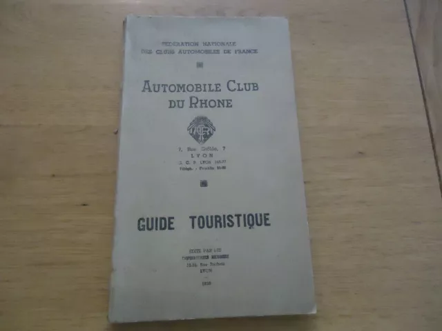 Vieux Papiers Automobile-Club Du Rhone Annuaire Lois Reglements 1932 Lyon Acr