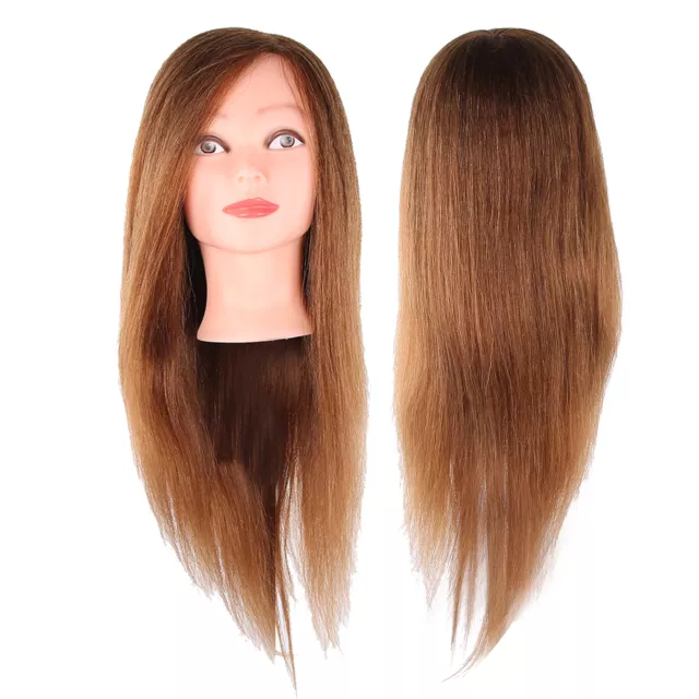 (Brown) Coiffure Mannequin Head Pratique Des Cheveux Humains Formation Cosmétolo