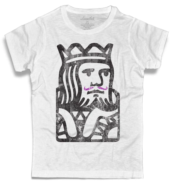 T-shirt uomo bianca King Poker Re delle carte da gioco Texas Hold'em