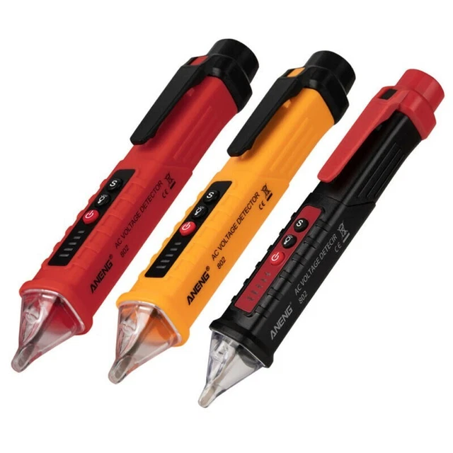 Stylo Détecteur De Tension Multifonction | Testeur De Continuité & Détection Sans Contact | Avec Écran LED Et Tournevis Double Embout - 8