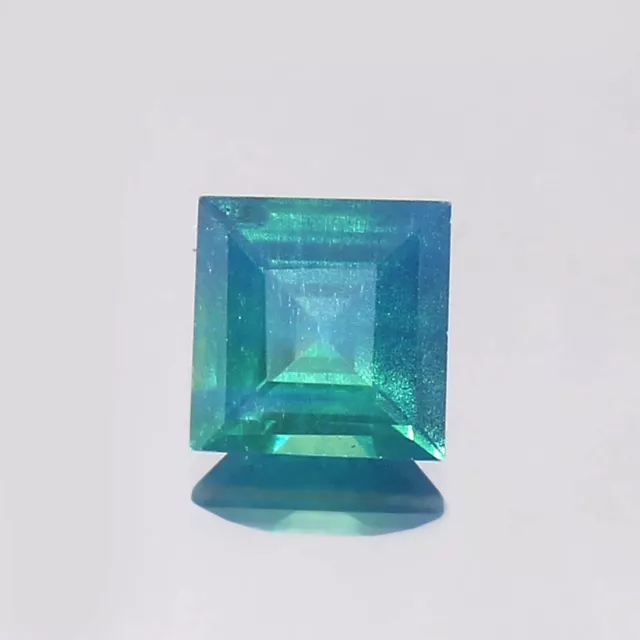 Natural Teal Green Australian Parti Sapphire Loose Square Gemstone Cut 3.13 CT