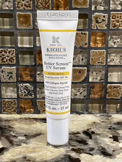 NEW Kiehls Better Screen UV Serum Facial Sunscreen SPF 50+ Travel Sz 15ml/0.5oz