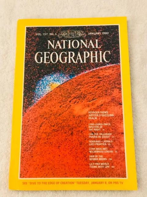 NATIONAL GEOGRAPHIC JANUARY 1980 Voyager Jupiter Tallgrass Prairie ...