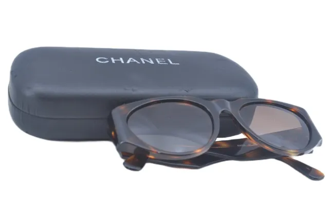 Authentic CHANEL Sunglasses Tortoise Shell Denim CC Logos CoCo Mark Brown