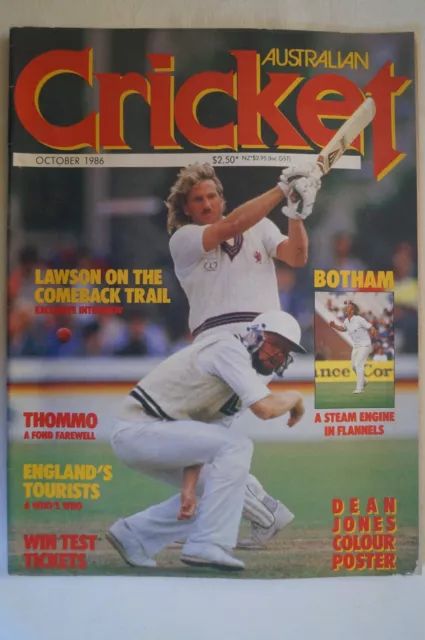 Cricket Collectable Vintage 1986 Australian Cricket Magazine Facts, Photos, Info