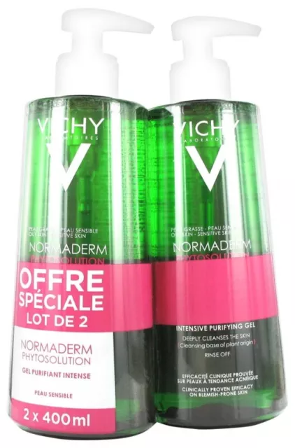 Vichy Normaderm Phytosolution Intense Purifying Gel 2x 400ml Acne-Prone Skin