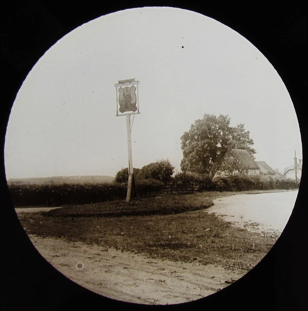 Glass Magic Lantern Slide ST PETERS FINGER LYTCHETT C1890 VICTORIAN PHOTO PUB