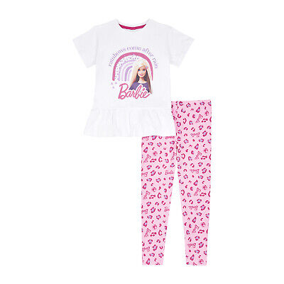 Barbie Girls Clothing, Rosa T-shirt e Leggings Set, dai 3 ai 10 anni