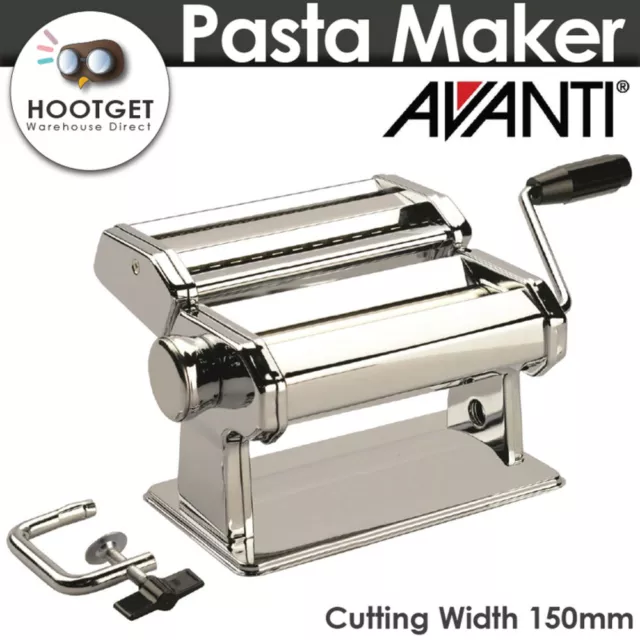 Avanti Stainless Steel Pasta Maker Machine Noodle Spaghetti 150mm 9T Adjustable